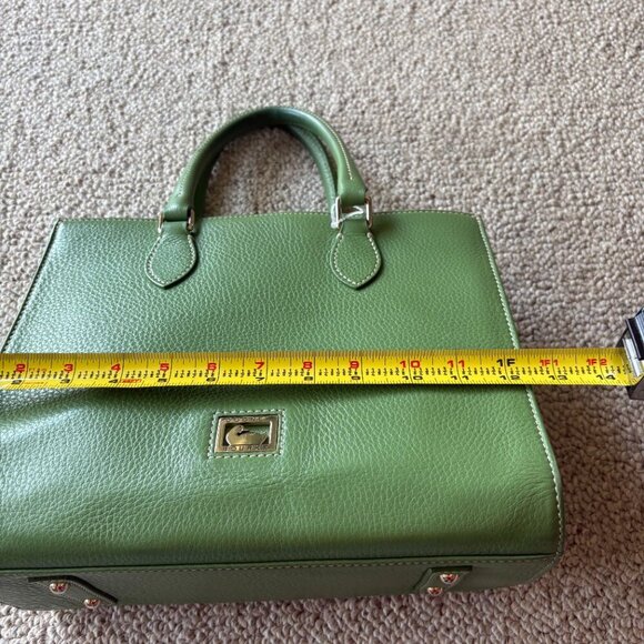 Dooney & Bourke Pebble Leather Satchel Tote in Sage Green โ Classic Preppy - Picture 13 of 14